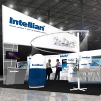 Intellian Trade Show Booth Design by Footprint Exhibits in Seattle, WA