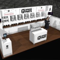 Espresso Parts Trade Show Booth Design by Footprint Exhibits in Seattle, WA