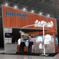 Intellian Trade Show Booth Design by Footprint Exhibits in Seattle, WA